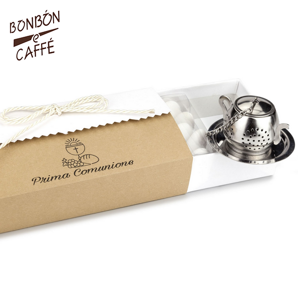 Bomboniera con confetti, scatola COMUNIONE con INFUSORE assortito TEIE – Bon  Bon e Caffè