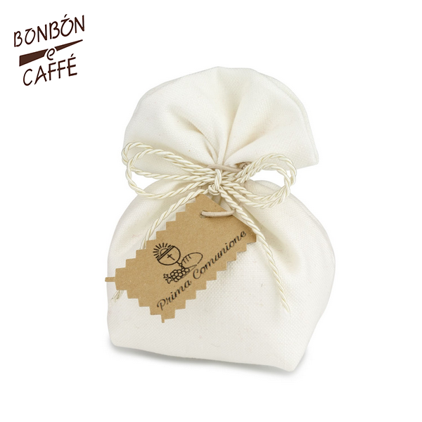 Bomboniera con confetti, COMUNIONE sacchettino bombato – Bon Bon e Caffè